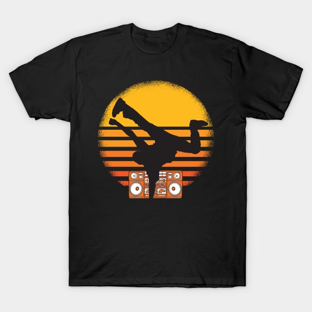 Vintage Breakdance Pose Breakdancing Art For Breakdancer T-Shirt by USProudness